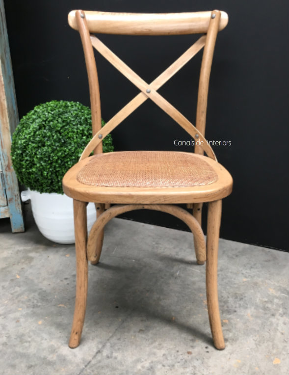 *Cross Back Chair - French Oak - IN STOC