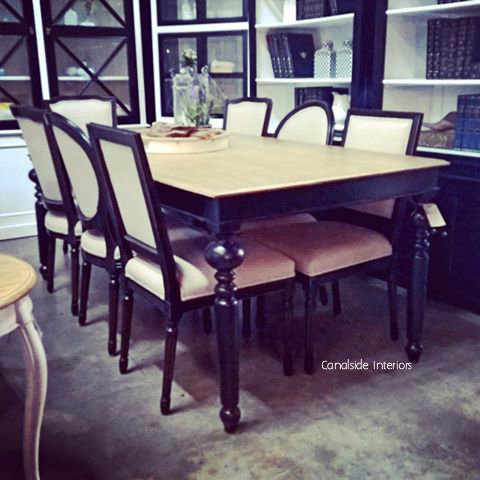 Chandon Dining Table - Distressed Black 