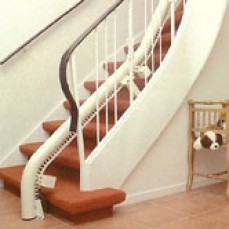 Indoor curved rail stairlift