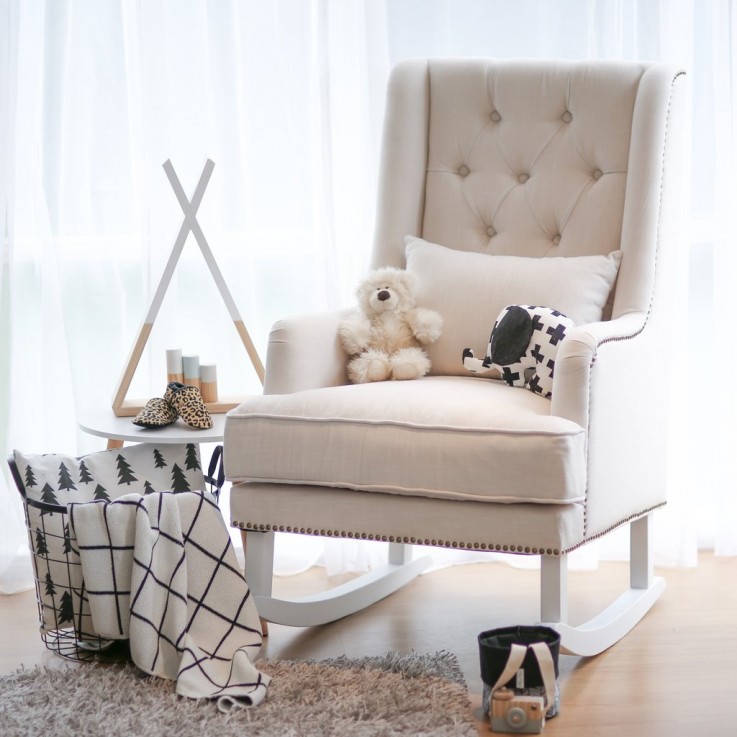 ALBA ROCKING CHAIR - OFF WHITE