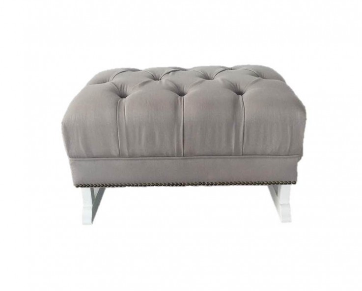 TUFTED OTTOMAN - GREY