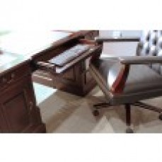 EVERINGHAM DESK GREEN LEATHER 1600 TEA B