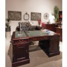 EVERINGHAM DESK GREEN LEATHER 1600 TEA B