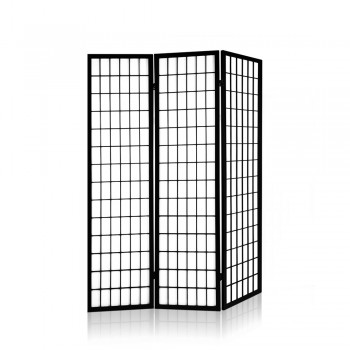 3 Panel Room Divider Black