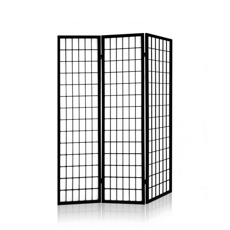 3 Panel Room Divider Black