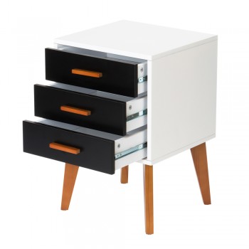 Bedside Table Cabinet Matt Black