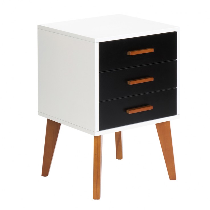 Bedside Table Cabinet Matt Black