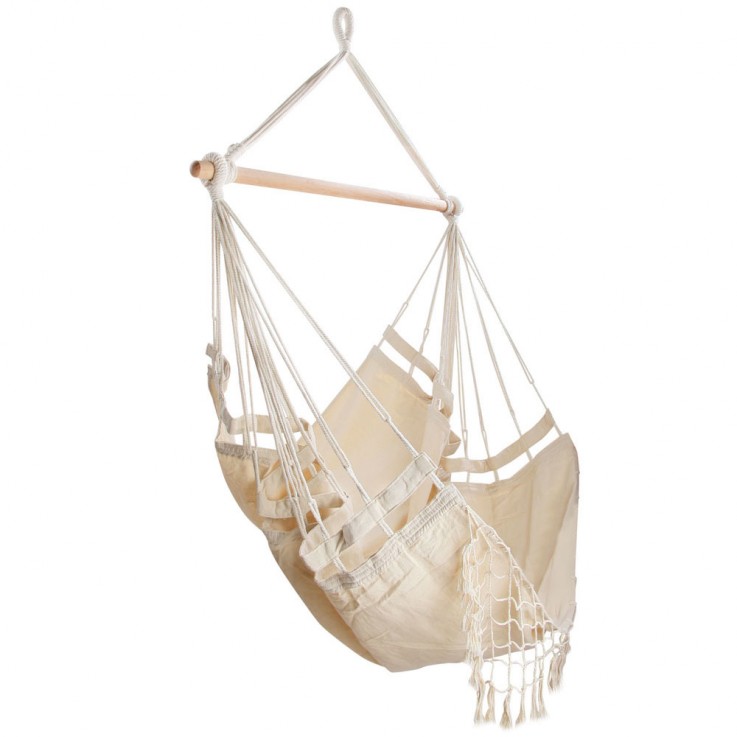 Creamy White Hanging Hammock Chair