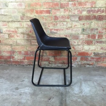 LA GRANGE LEATHER CHAIR - BLACK