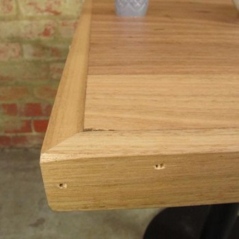 TASMANIAN OAK TABLE TOP & STEEL BASE