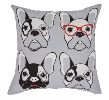 Frenchie Check Cushion