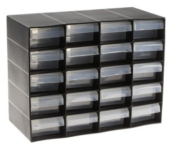 RS Pro Black, PP 20 Drawer Unit, Transpa