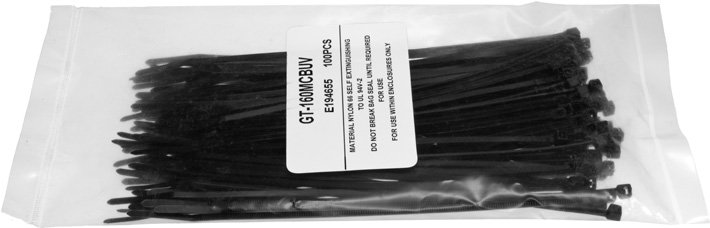 150mm Black Cable Ties 100pk