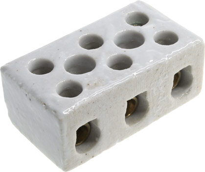 Terminal Block Porcelain 3 Way 30A