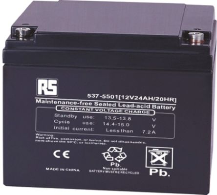 RS Pro RS24-12 12V Lead Acid Battery, 24