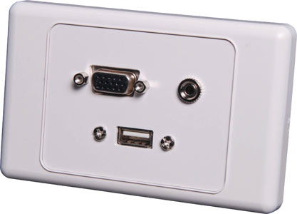 P5946 • VGA 3.5mm USB Type A Wallplate -