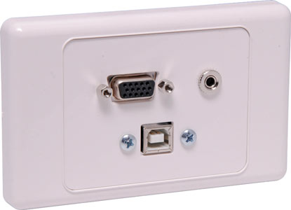 P5948 • VGA 3.5mm USB Type B Wallplate -