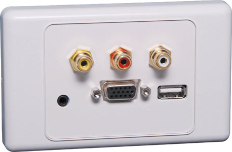 P5952 • VGA 3.5mm USB A Wallplate Dual C