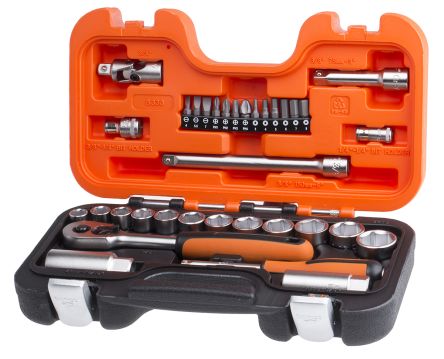 Bahco S-330, 34 Pieces Socket Set 1/4 in