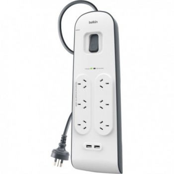 BELKIN 6 Outlet with 2M Cord with 2 USB 