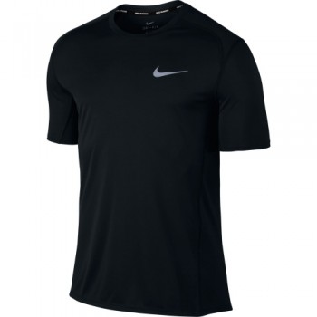 NIKE MEN'S DRY MILER RUNNING TOP - BLACK