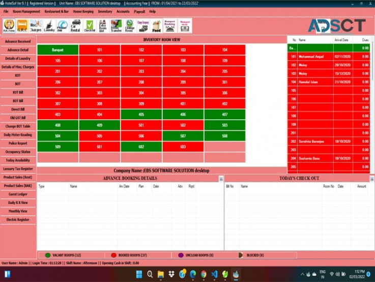 Hotel,Motel and Resorts Management System