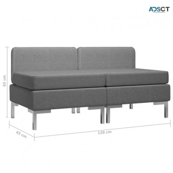 Sectional Middle Sofas 2 Pcs With Cushio