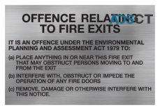 Notice of offence related to fire exit