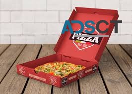 A pizza box is a square cardboard contai