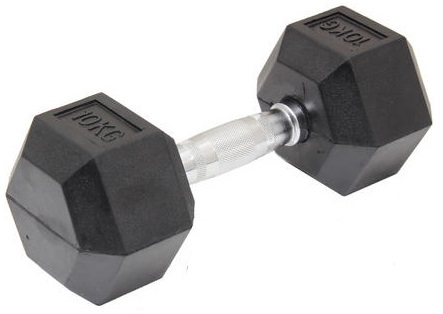 10KG Commercial Rubber Hex Dumbbell Gym Weight  Z2481