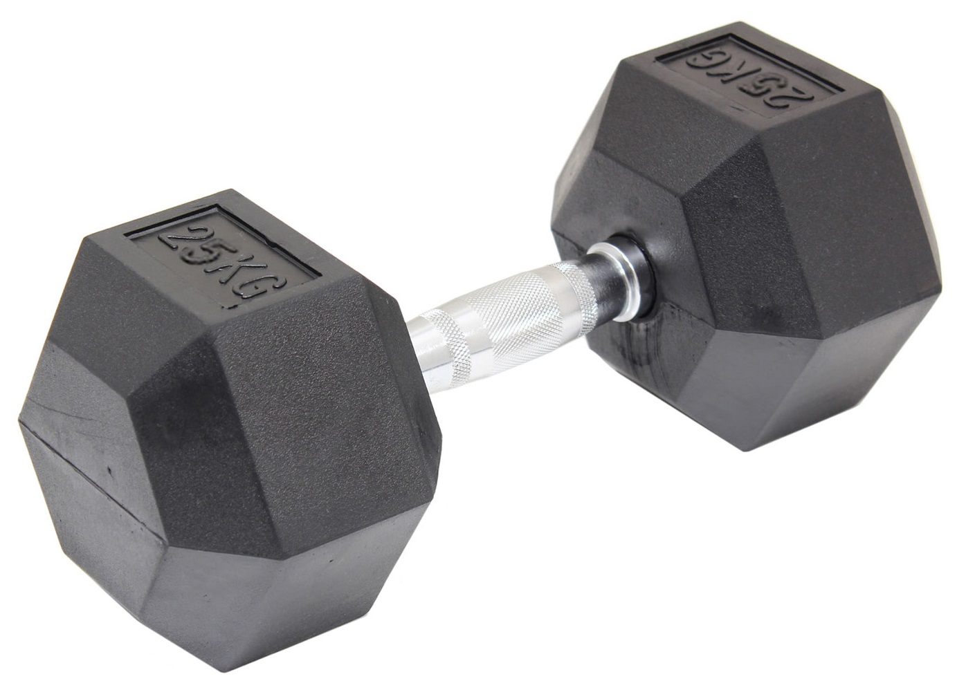 25KG Commercial Rubber Hex Dumbbell Gym Weight  Z2482