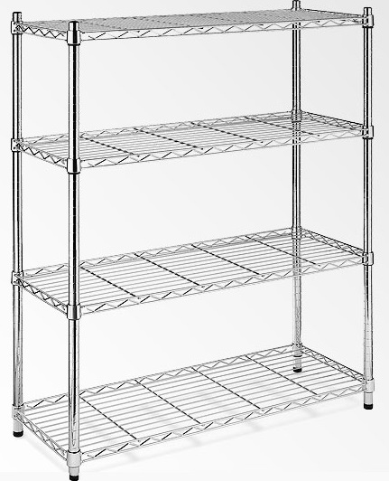 Modular Chrome Wire Storage Shelf 900 x 450 x 1800 Steel Shelving  Z2485