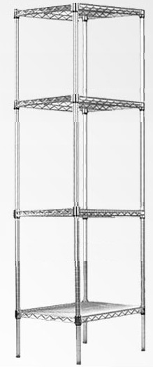 Modular Chrome Wire Storage Shelf 600 x 600 x 1800 Steel Shelving  Z2489