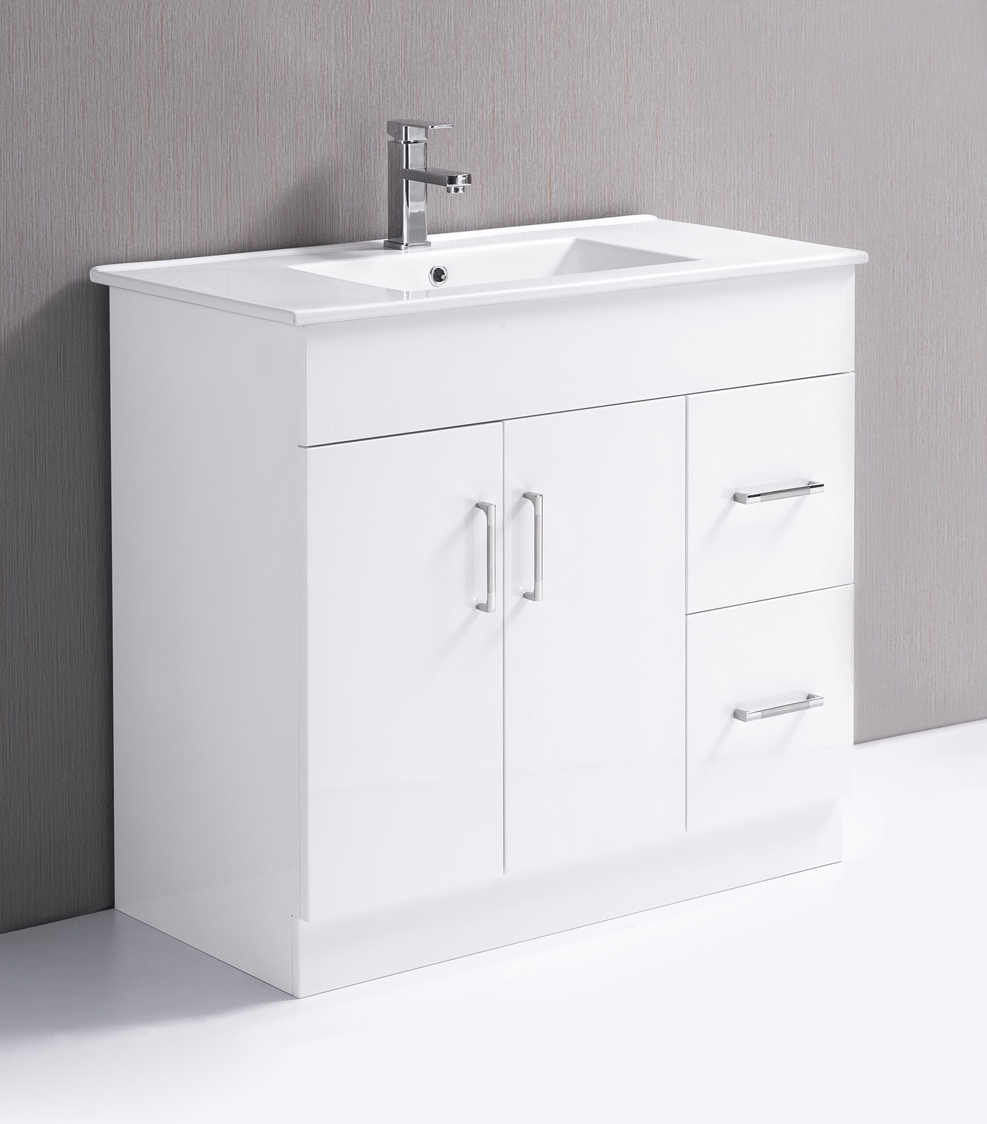 900mm Bathroom Vanity Unit, High Gloss Finish, Ceramic Basin - Della Francesca  Z2598