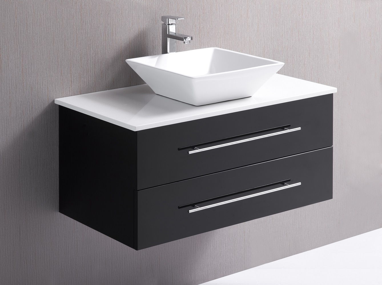 900mm Wall Hung Bathroom Vanity Unit With Stone Top, Basin - Della Francesca  Z2599