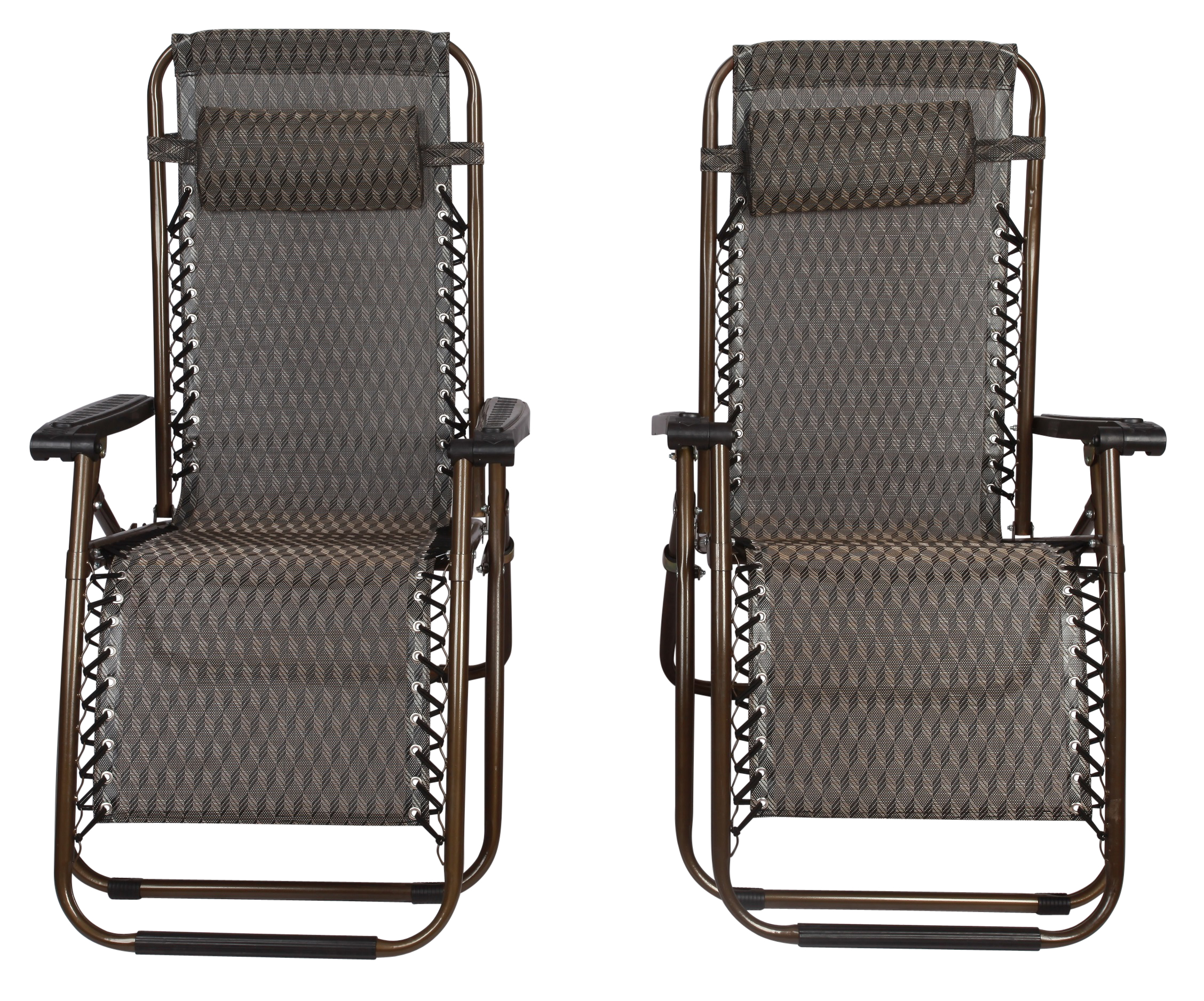 2 x Bronze Lounge Chairs - Patio Outdoor Garden Yard Beach Caravan  Z2640