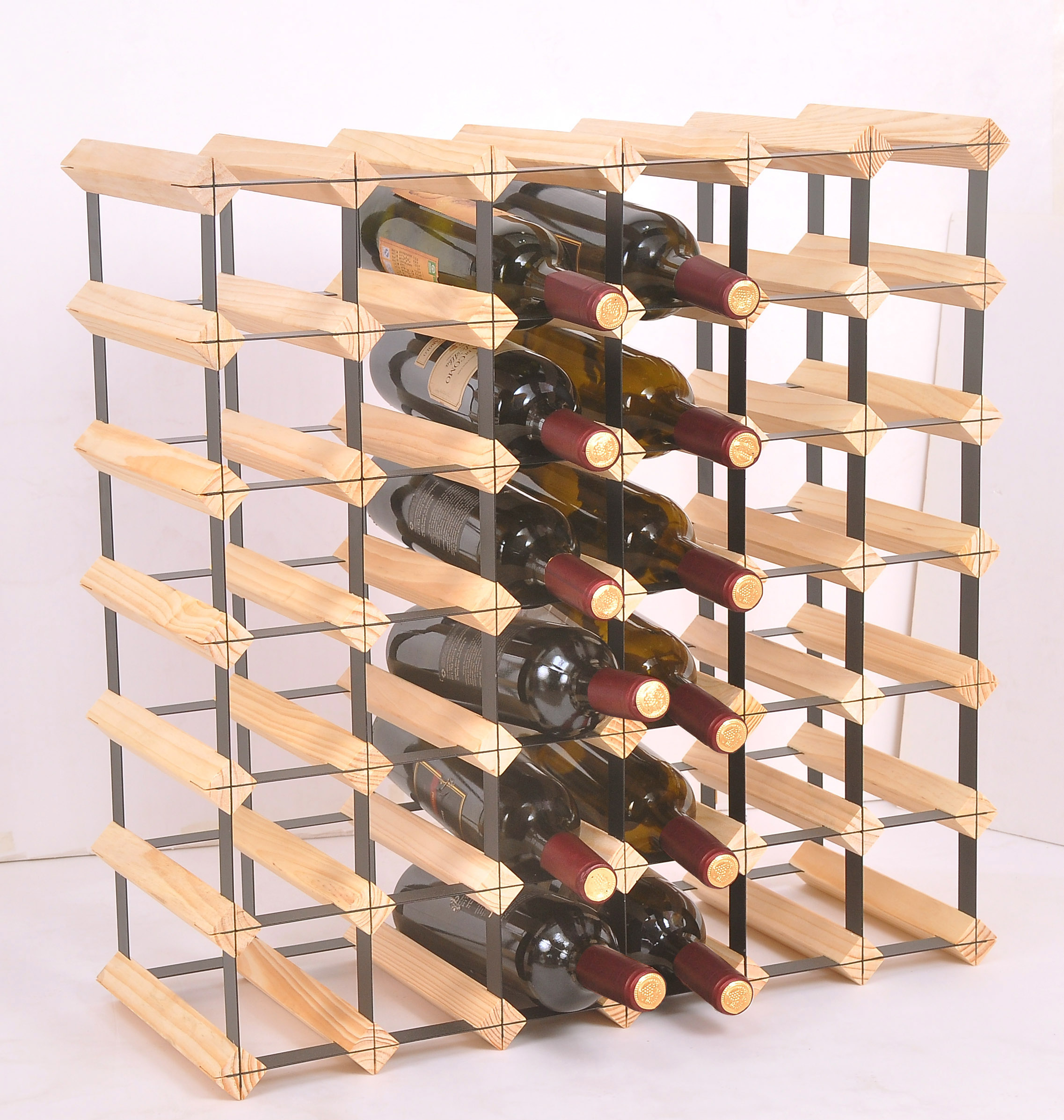 42 Bottle Timber Wine Rack - Complete Wooden Wine Storage System  Z2706