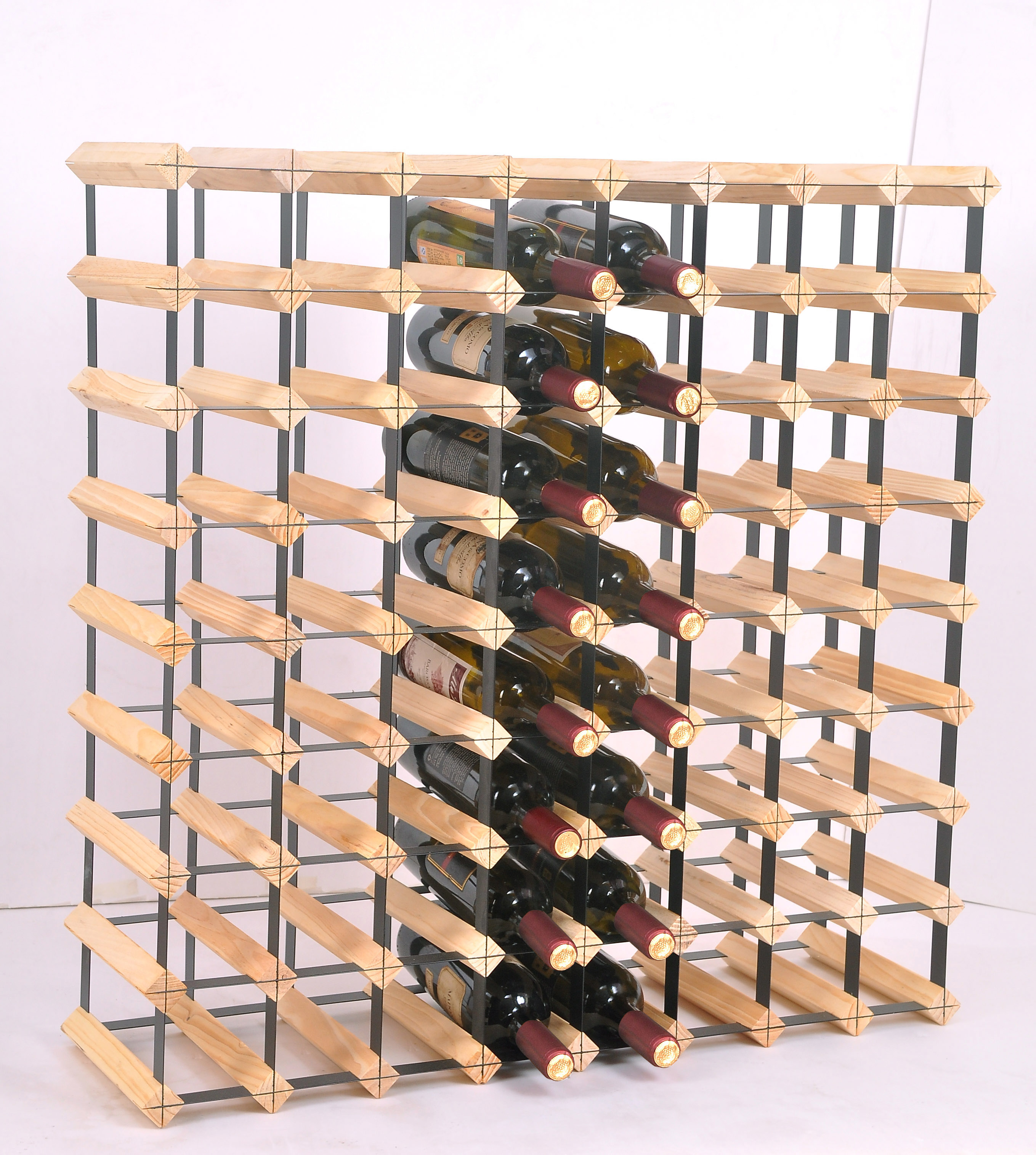 72 Bottle Timber Wine Rack - Complete Wooden Wine Storage System  Z2707