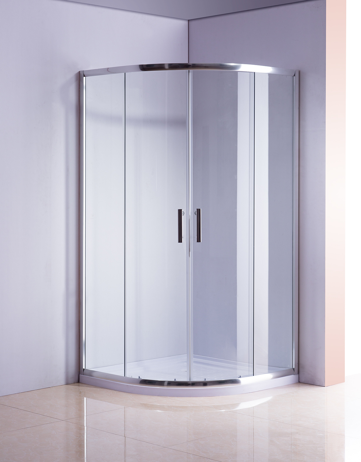 Rounded Sliding Curved Framed Shower Screen 6mm Toughened Glass with Base  Z2727