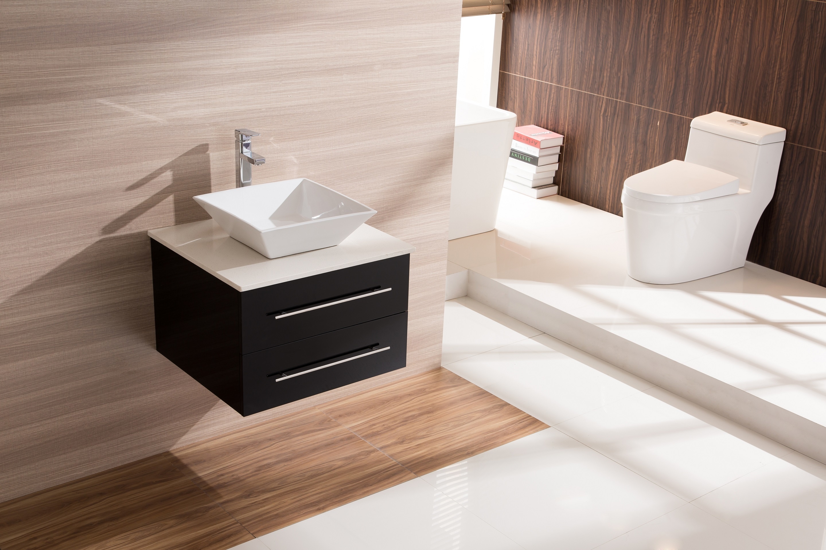 600mm Wall Hung Bathroom Vanity Unit With Stone Top, Basin - Della Francesca  Z2766