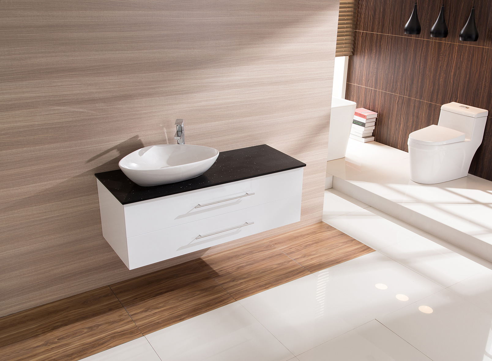 1200mm Wall Hung Bathroom Vanity Unit With Stone Top, Basin - Della Francesca  Z2771