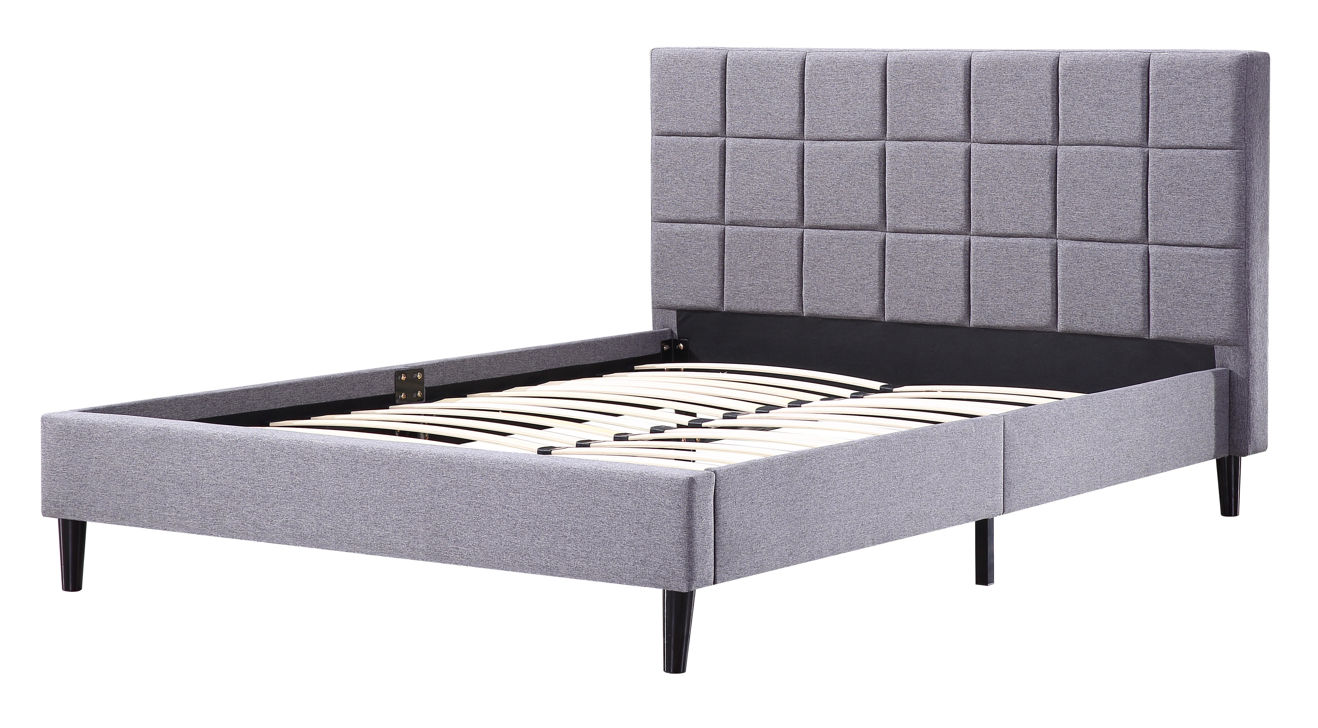 Queen Linen Fabric Deluxe Bed Frame Grey  Z2860