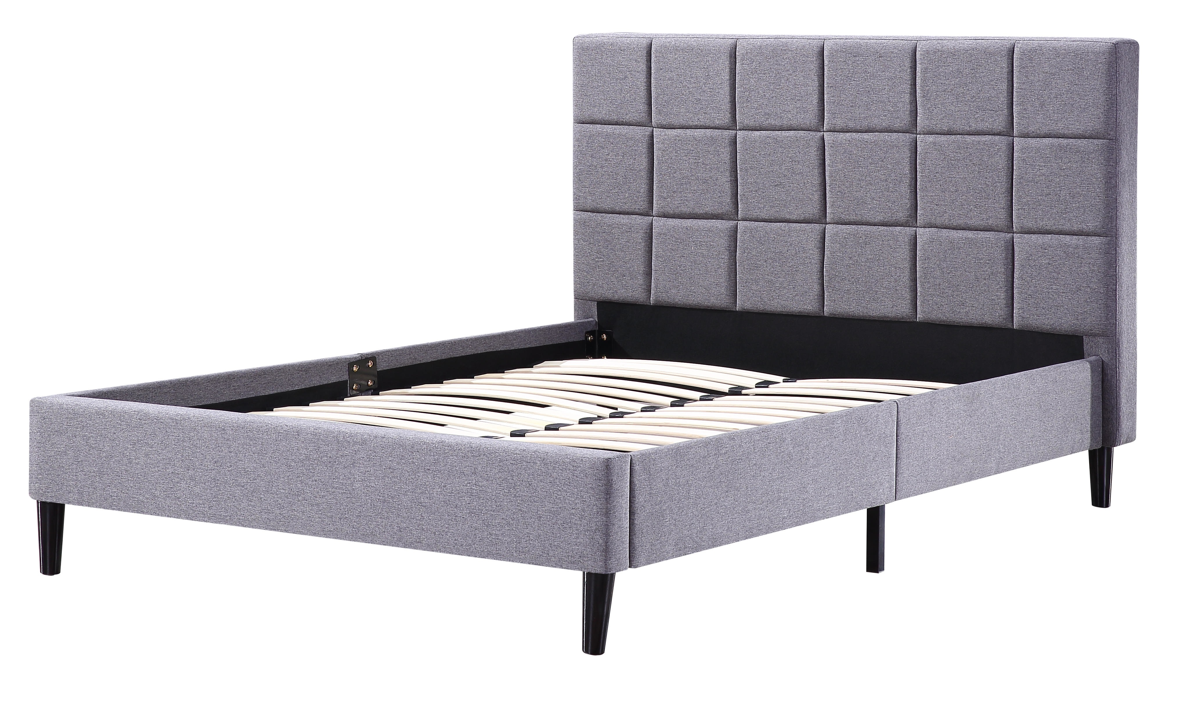 Double Linen Fabric Deluxe Bed Frame Grey  Z2861