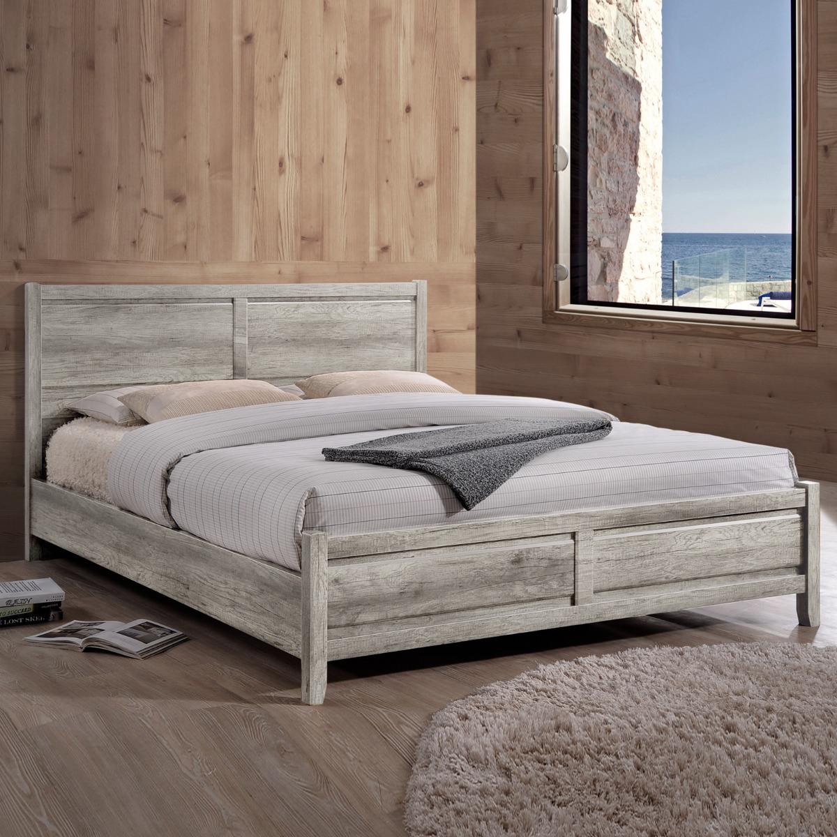 Alice Bed Double White Ash Color  Z2915