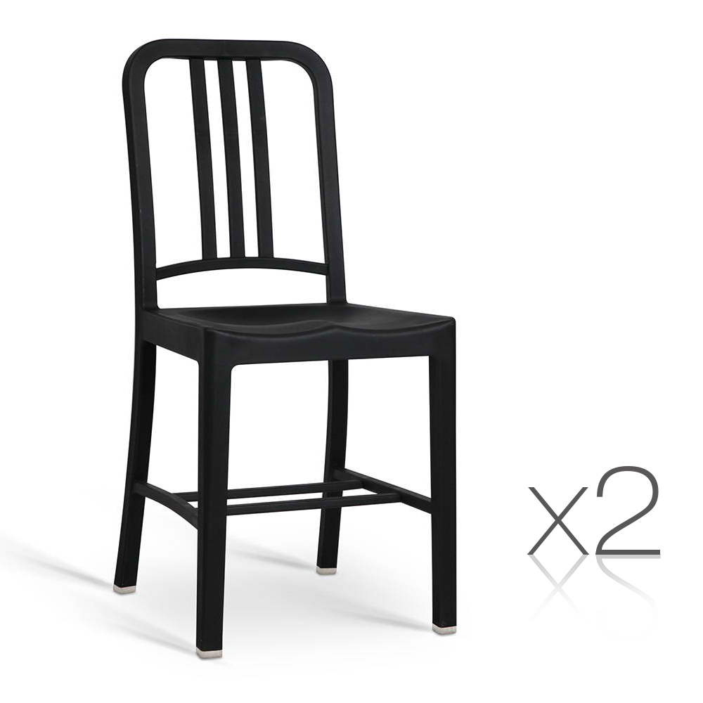 Set of 2 Replica Emeco Navy dining chair Black  Z2935