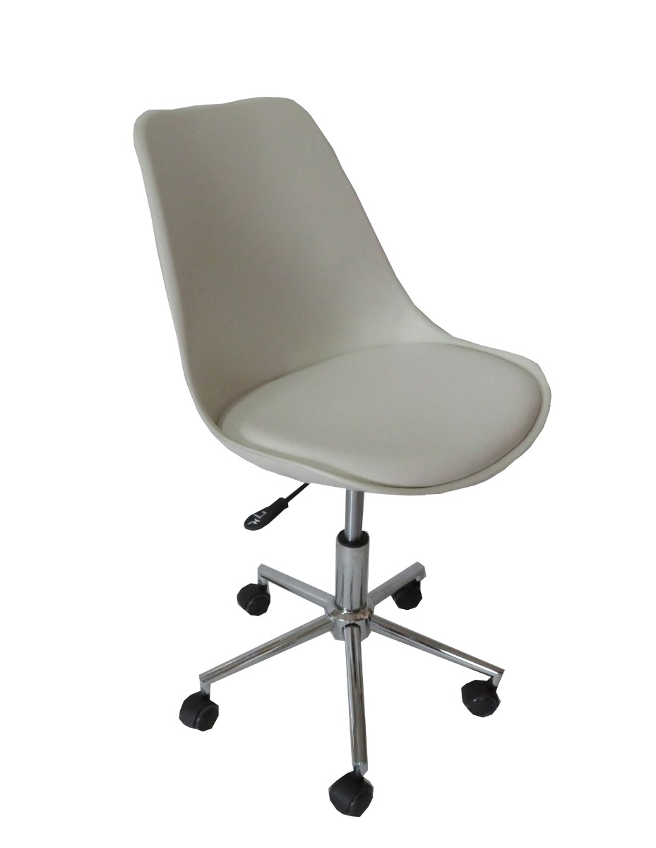 Mora white padded seat gas lift office chair  Z3016