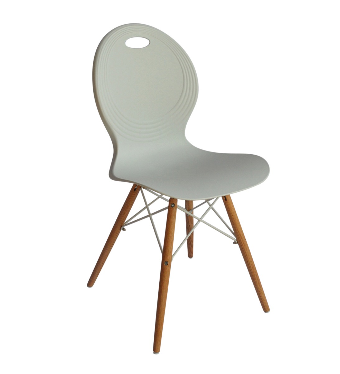 Set of 2 Trenz dining chair white with solid natural oak legs  Z3022