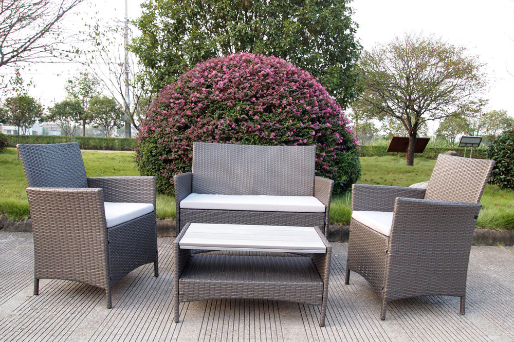 Ravello 4 Piece Rattan Sofa Set - Polywood Table  Z3025