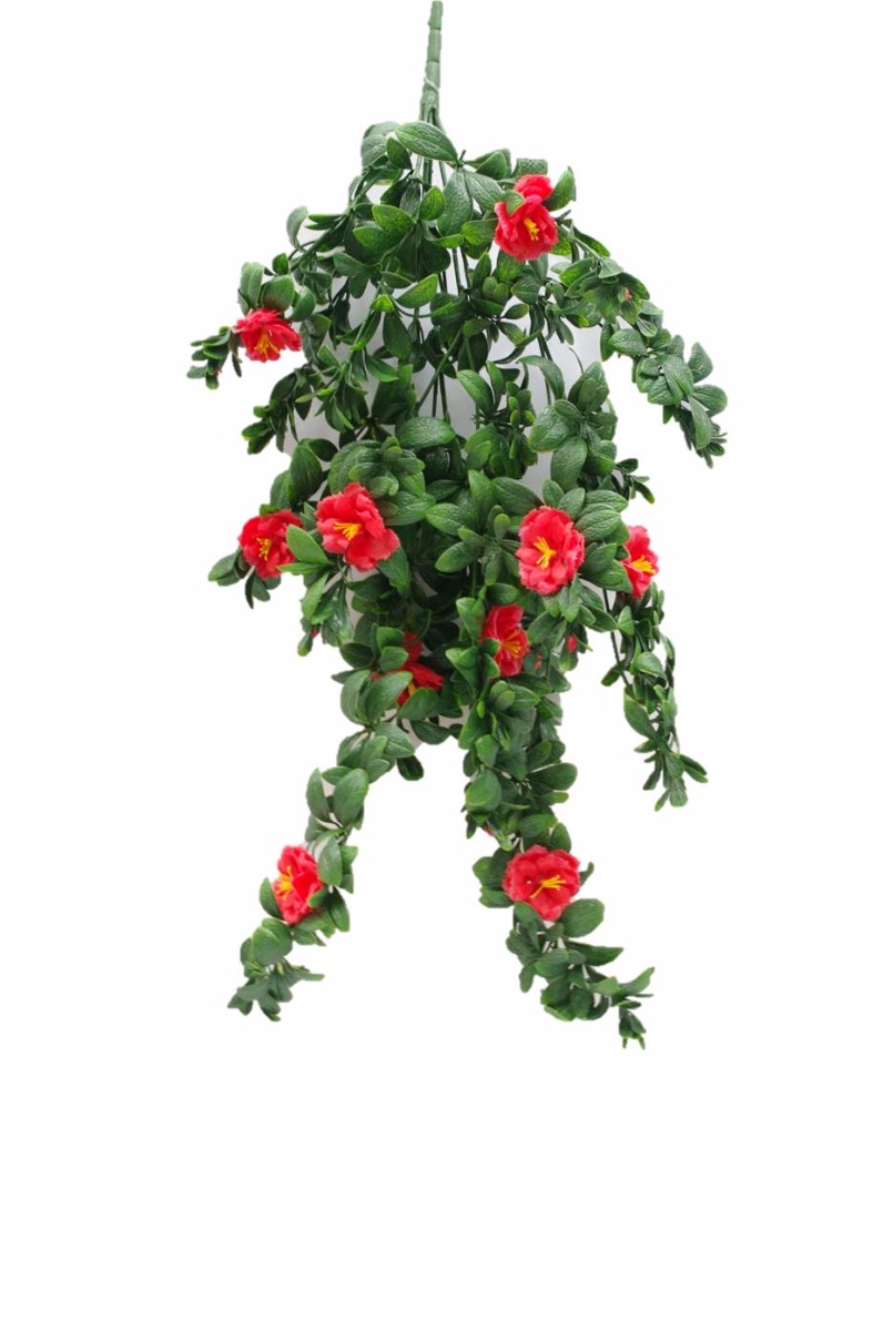 Hanging Red Rose Stem UV 85cm  Z3098