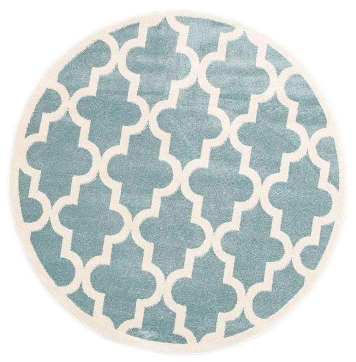 Lattice Pattern Light Blue White 